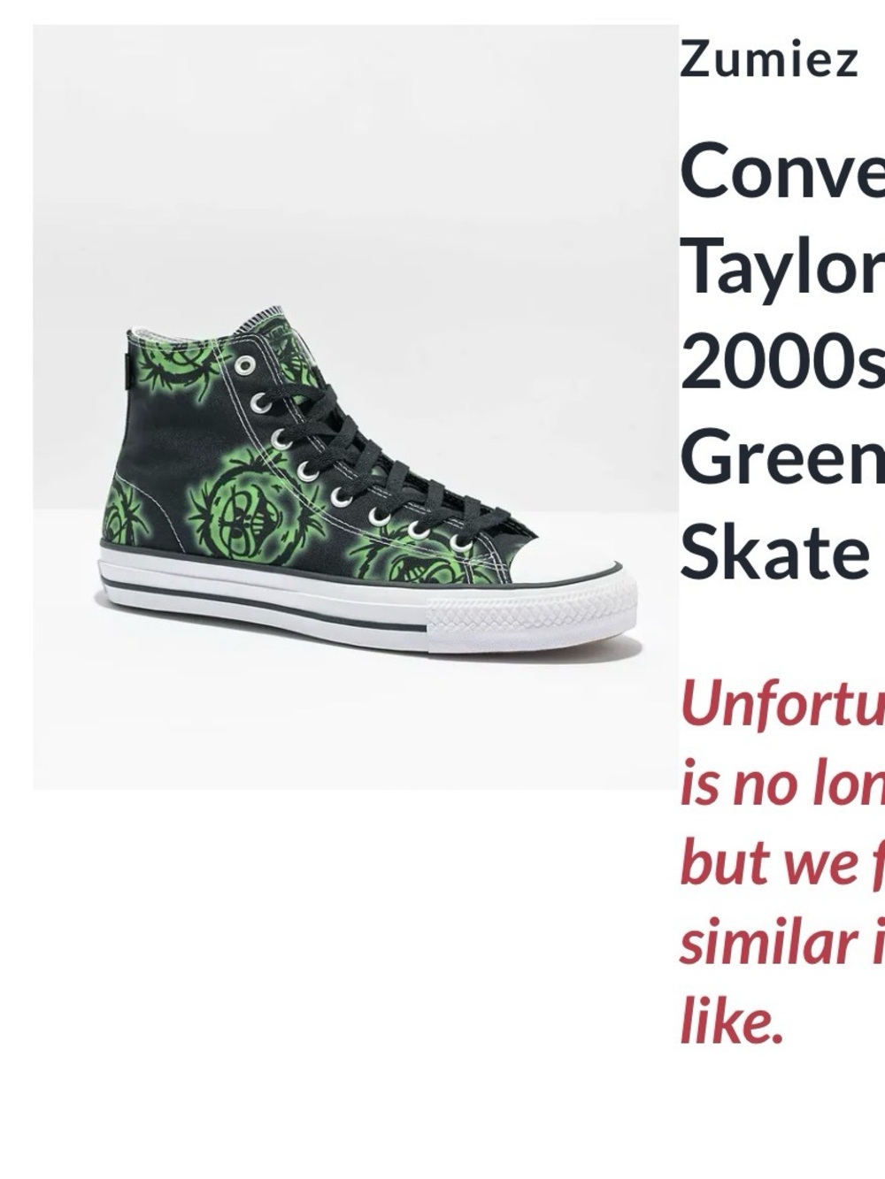 Converse High Top Sneakers - Black with Green Graphic